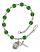 Saint Hubert of Liege Engravable Rosary Bracelet with Emerald Beads