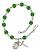 Saint Justin Engravable Rosary Bracelet with Emerald Beads