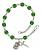 Saint Michael the Archangel Engravable Rosary Bracelet with Emerald Beads