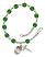 Saint Valentine of Rome Engravable Rosary Bracelet with Emerald Beads