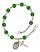 Sts. Cosmas & Damian Engravable Rosary Bracelet with Emerald Beads