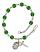 Saint Vincent de Paul Engravable Rosary Bracelet with Emerald Beads