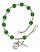 Saint Christopher and Dance Rosary Bracelet with Emerald Beads