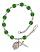 Saint Christopher and Football Rosary Bracelet with Emerald Beads