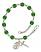 Saint Sebastian and Track & Field Rosary Bracelet with Emerald Beads