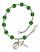 Saint Sebastian and Volleyball Rosary Bracelet with Emerald Beads