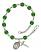 Saint Vincent Ferrer Engravable Rosary Bracelet with Emerald Beads