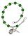 Saint Madonna Del Ghisallo Engravable Rosary Bracelet with Emerald Beads