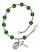 Saint Therese of Lisieux Engravable Rosary Bracelet with Emerald Beads