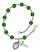 Saint Bernard of Clairvaux Engravable Rosary Bracelet with Emerald Beads