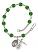 Our Lady of Mount Carmel Rosary Bracelet with Emerald Beads