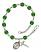 Saint Tarcisius Engravable Rosary Bracelet with Emerald Beads