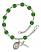 Saint John Baptist de la Salle Engravable Rosary Bracelet with Emerald Beads