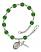 Saint Angela Merici Engravable Rosary Bracelet with Emerald Beads