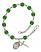 Saint Peter Nolasco Engravable Rosary Bracelet with Emerald Beads