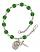 Saint Meinrad of Einsiedeln Engravable Rosary Bracelet with Emerald Beads