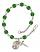 Saint Ronan Engravable Rosary Bracelet with Emerald Beads