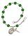 Saint Columbanus Engravable Rosary Bracelet with Emerald Beads