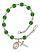 Saint Hannibal Engravable Rosary Bracelet with Emerald Beads