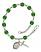 Saint Louis Marie de Montfort Engravable Rosary Bracelet with Emerald Beads