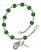 Saint Rene Goupil Engravable Rosary Bracelet with Emerald Beads