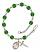 Saint Ivo of Kelmartin Engravable Rosary Bracelet with Emerald Beads