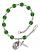 Saint John XXIII Engravable Rosary Bracelet with Emerald Beads