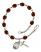 Saint Blaise Engravable Rosary Bracelet with Garnet Beads