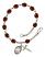 Saint Frances Cabrini Engravable Rosary Bracelet with Garnet Beads