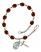 Saint Christopher Engravable Rosary Bracelet with Garnet Beads