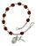 Saint Dymphna Engravable Rosary Bracelet with Garnet Beads