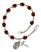 Saint Francis Xavier Engravable Rosary Bracelet with Garnet Beads