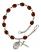 Saint Genevieve Engravable Rosary Bracelet with Garnet Beads