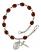 Saint Joan of Arc Engravable Rosary Bracelet with Garnet Beads