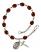 Saint Luke the Apostle Engravable Rosary Bracelet with Garnet Beads