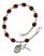 Sts. Cosmas & Damian Engravable Rosary Bracelet with Garnet Beads