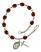 Saint Vincent de Paul Engravable Rosary Bracelet with Garnet Beads