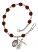 Our Lady of Mount Carmel Rosary Bracelet with Garnet Beads