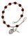 Saint Fiacre Engravable Rosary Bracelet with Garnet Beads