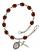 Saint Margaret of Cortona Engravable Rosary Bracelet with Garnet Beads