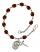 Saint Meinrad of Einsiedeln Engravable Rosary Bracelet with Garnet Beads