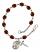 Saint Ronan Engravable Rosary Bracelet with Garnet Beads