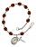 Saint Columbanus Engravable Rosary Bracelet with Garnet Beads