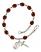 Saint Medard of Noyon Engravable Rosary Bracelet with Garnet Beads