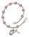 Saint Frances Cabrini Engravable Rosary Bracelet with Lite Amethyst Beads