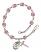 Saint Rita and Baseball Rosary Bracelet with Lite Amethyst Beads