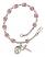 Saint Sebastian and Softball Rosary Bracelet with Lite Amethyst Beads