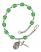 Saint Francis Xavier Engravable Rosary Bracelet with Peridot Beads