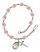 Saint Boniface Engravable Rosary Bracelet with Pink Beads