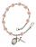 Saint Frances Cabrini Engravable Rosary Bracelet with Pink Beads